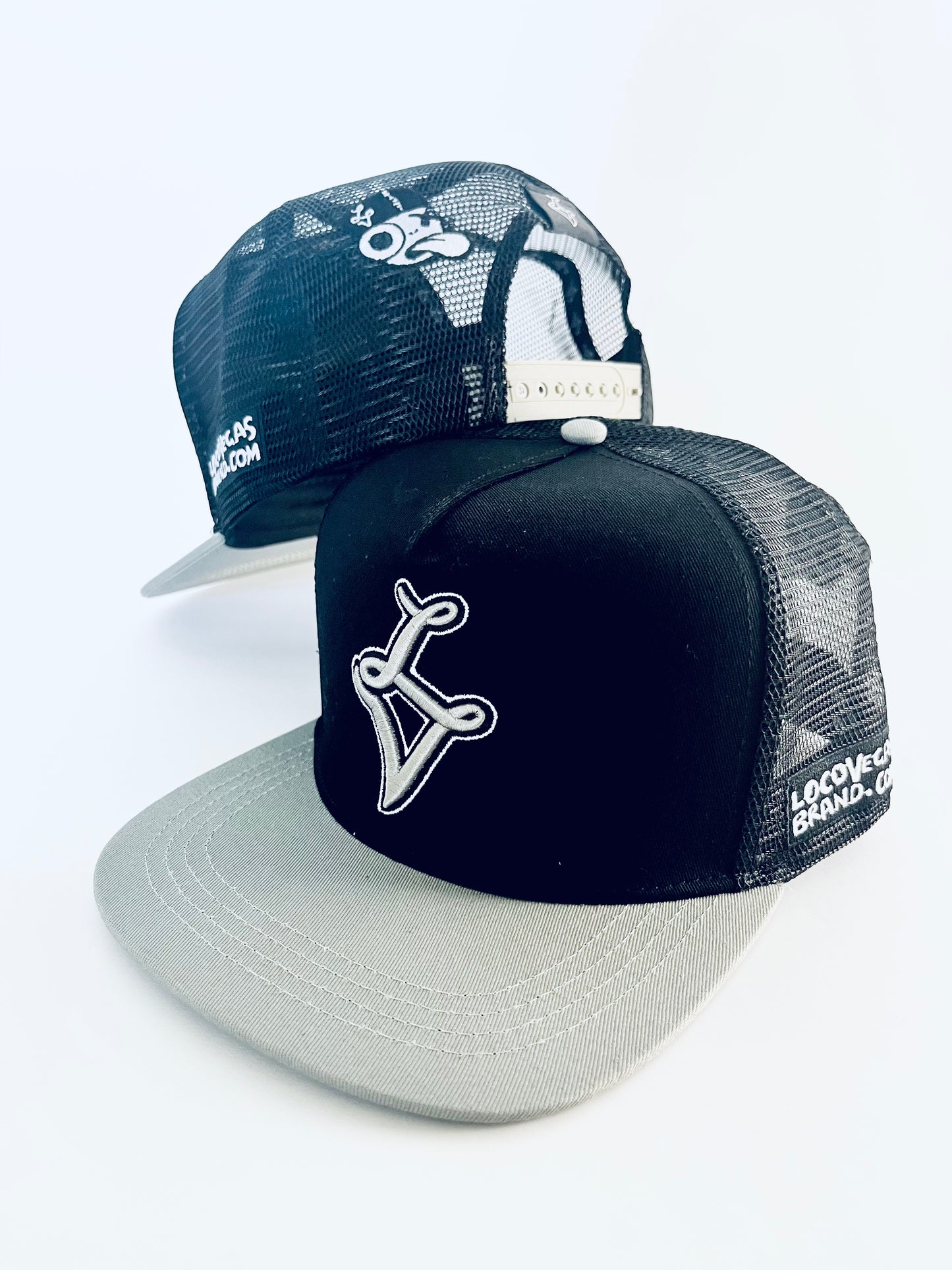 Silver/Black Flat Brim Radley Trucker