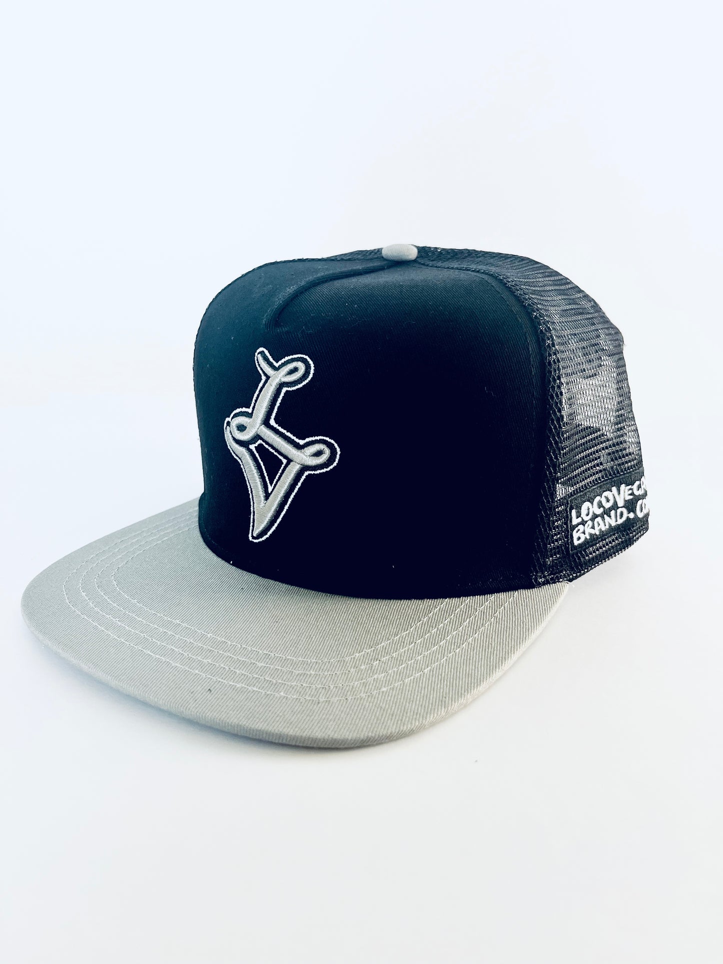 Silver/Black Flat Brim Radley Trucker