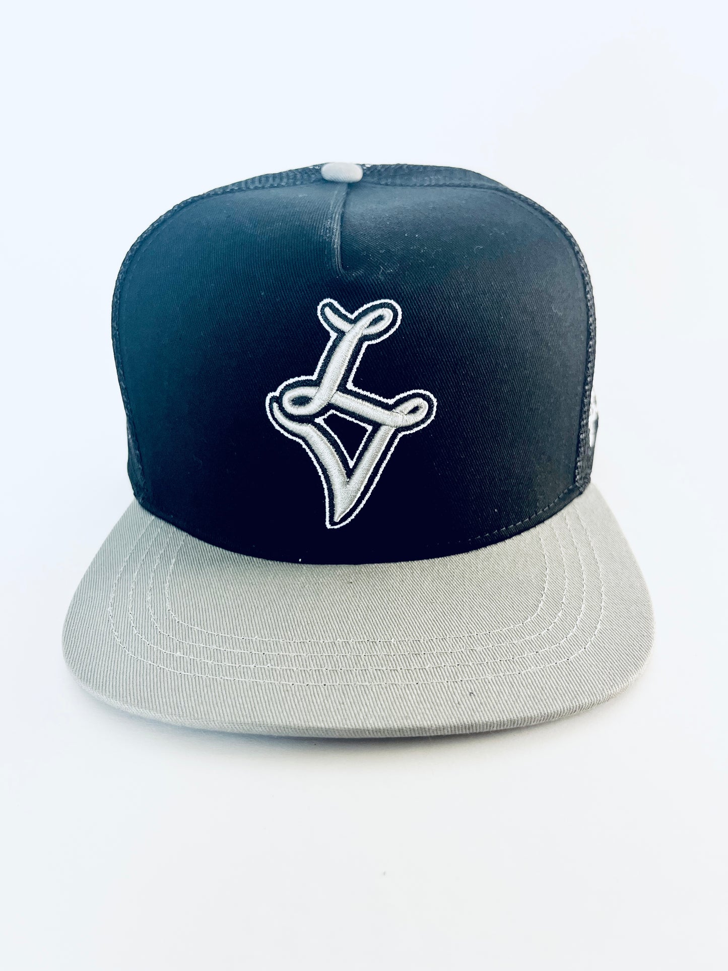 Silver/Black Flat Brim Radley Trucker